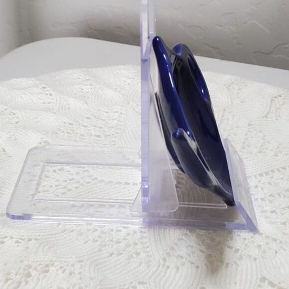 Dark Blue Tea Bag Holder in a Teapot Shape - Picture 3 of 5